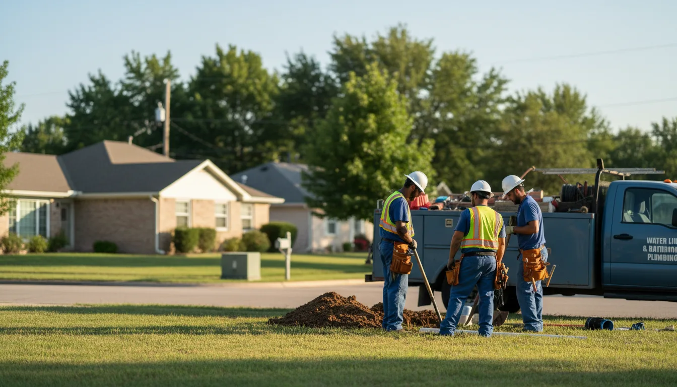 Residential water line and bathroom plumbing service in Davidson, OK